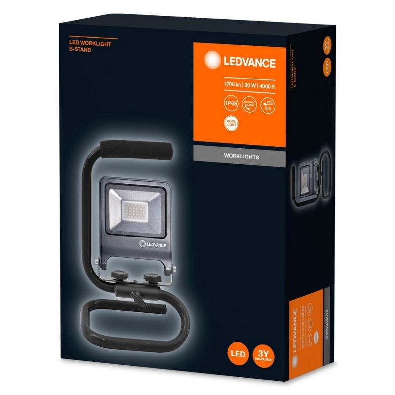 Ledvance LED WORKLIGHT 20W 840 S-STAND Floodlight mit Tragegriff 4000K IP65 dunkelgrau