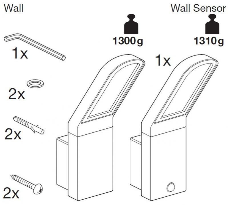 OSRAM ENDURA STYLE Wall LED Sensor Wandleuchte in Dunkelgrau