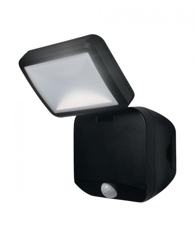 OSRAM Außenwandleuchte Battery LED Spotlight Single Schwarz IP54 - batteriebetrieben