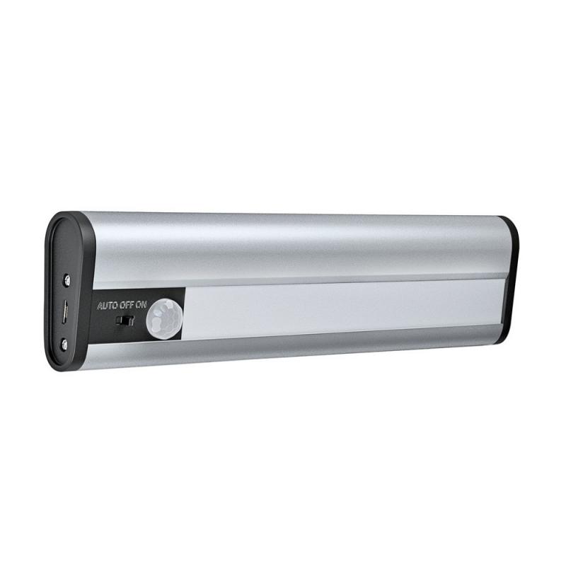 Mobile OSRAM LED Lichtleiste Linear 200 USB und Batteriebetrieb Unterbauleuchte mit Bewegungsmelder - Silber