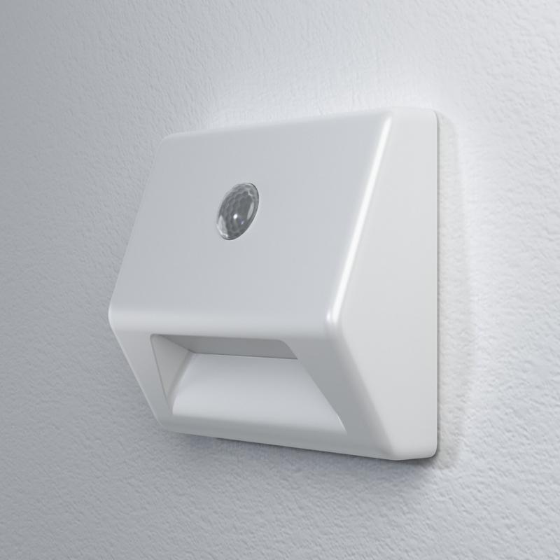OSRAM Nachtlicht NIGHTLUX Stair Stufenbeleuchtung zur Wandmontage in Weiß mit Sensor IP54 ideal für Treppen mit Batterie