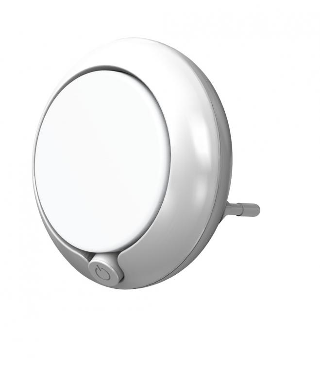 OSRAM Nachtlicht LUNETTA Round Weiß - mit Sensor Warmweiß, Ein-/Ausschalter, Steckdosenmontage