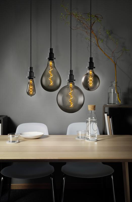 OSRAM LED VINTAGE E27 Glühlampe Globe 95 SMOKE dimmbar 7,8W wie 30W extra warmweißes gemütliches Licht