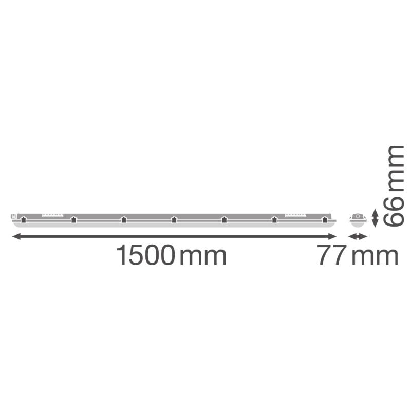 150cm LEDVANCE DAMP PROOF VALUE 1500 LED Feuchtraumleuchte 25W 4000K neutralweißes Licht IP65
