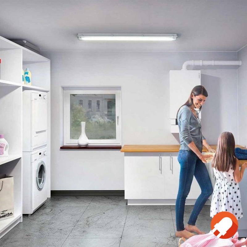 150cm OSRAM SUBMARINE 19W LED Feuchtraumleuchte 4000K inkl. 1x LED Röhre - neutralweißes Licht - IP65, staub- und spritzwassergeschützt, für Keller und Garagen