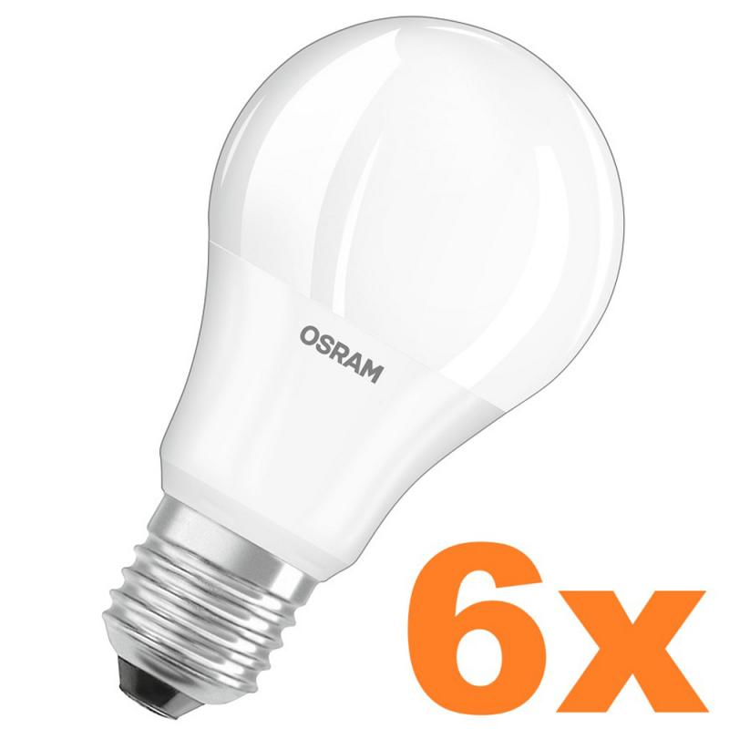 6er Spar Set OSRAM LED E27 Glühbirne opalweiß 10W wie 75W neutralweiß Schraubsockel