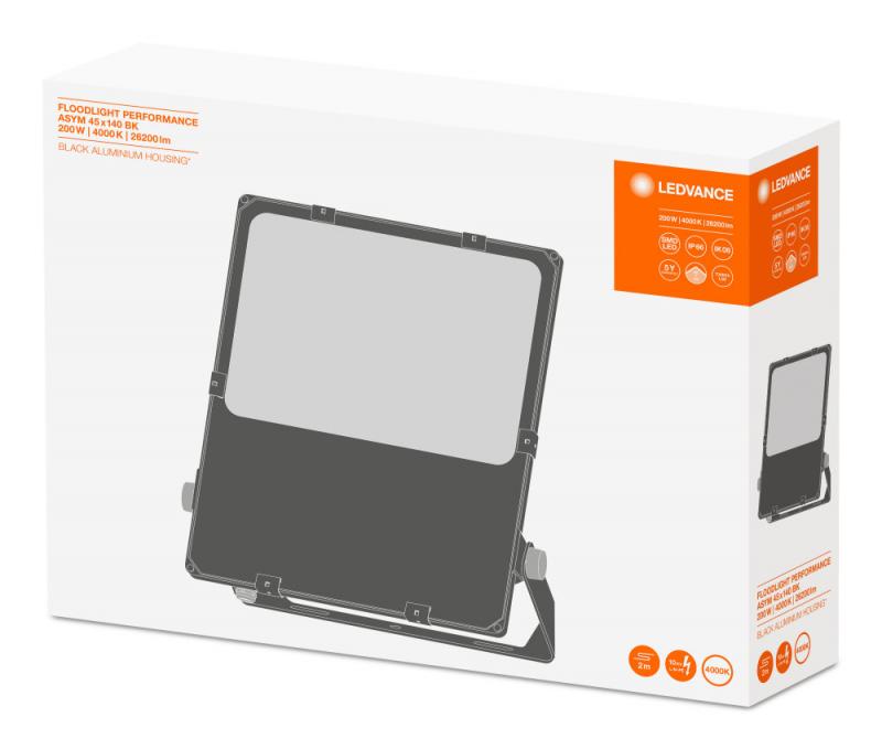 LEDVANCE Floodlight Performance ASYM 45x140 200W 4000K IP66 schwarz