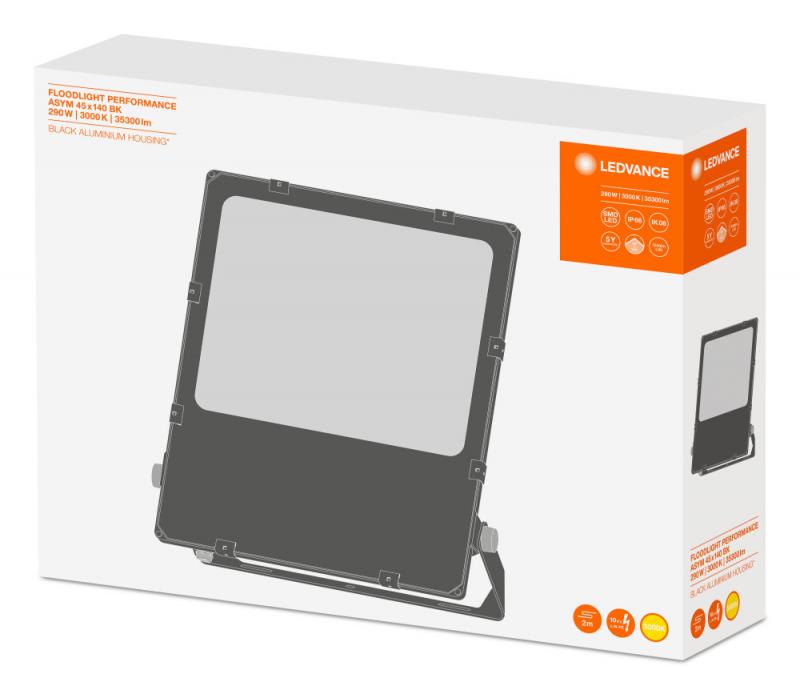 LEDVANCE Floodlight Performance ASYM 45x140 290W 3000K IP66 schwarz