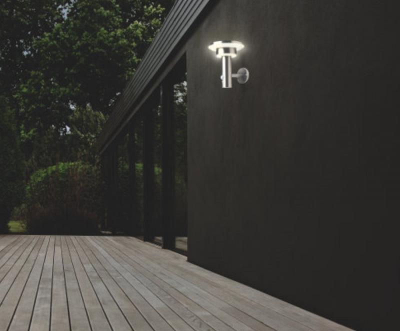 OSRAM ENDURA STYLE Solar Außenwandleuchte 6W Edelstahl Sensor - Bewegungs- & Lichtsensor, 3 Modi, IP44, modernes Design für Garten & Terrasse