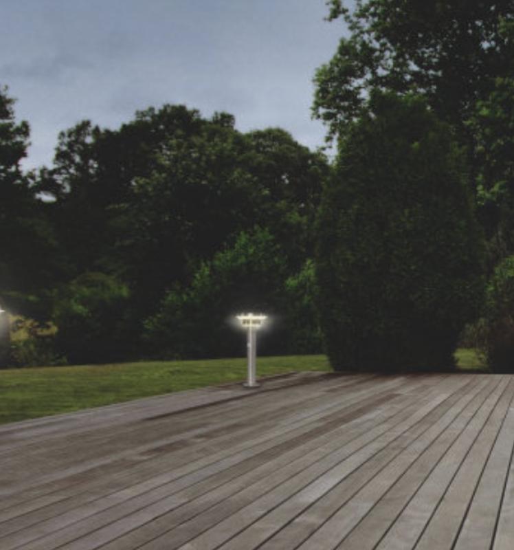 40cm Osram ENDURA STYLE Solar Post Wegeleuchte aus Edelstahl mit Sensor - Bewegungs- & Lichtsensor, 3 Modi, IP44, edles Design für Terrasse & Garten