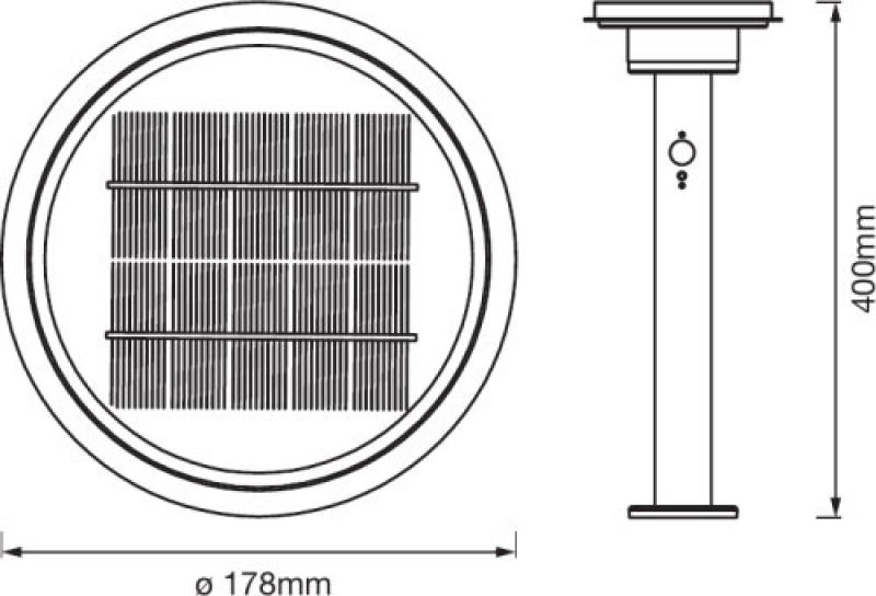 40cm LEDVANCE ENDURA STYLE Solar Post Modern Wegeleuchte aus Edelstahl mit Sensor