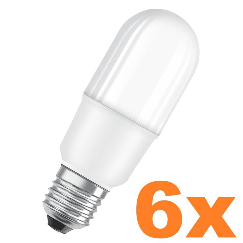 6er-Pack OSRAM E27 LED Stab Lampe STICK ICE 9,5W wie 75W neutralweißes Licht für Arbeitsbereiche