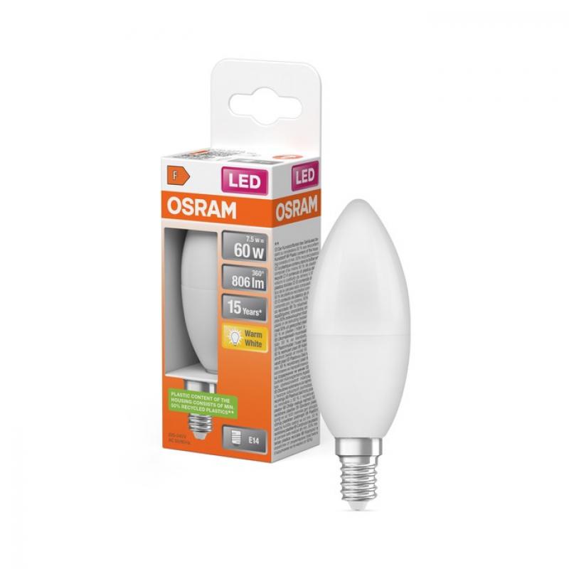 OSRAM LED Star Classic B 60 7,5W wie 60W 806lm 2700K E14 Warmweiß Frosted