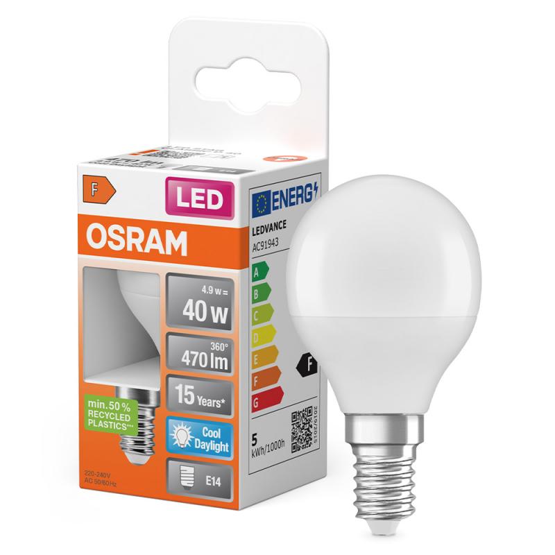 OSRAM E14 LED STAR Lampe matt 4,9W wie 40W tageslichtweiß