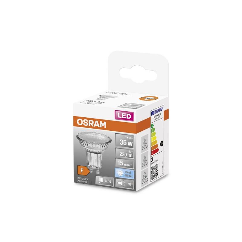 6er Pack OSRAM GU10 LED Strahler STAR PAR16 36° Abstrahlwinkel 2,6W wie 35W neutralweiss