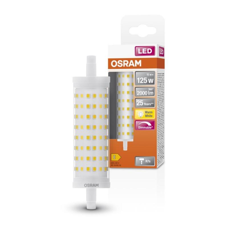 OSRAM R7s LED-Stablampe Kolbenform 118mm warmweiß dimmbar wie 125 Watt  leistungsstark