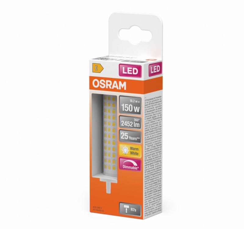 OSRAM Superstar LED R7s Lampe 118 mm dimmbar 18,2W wie 150W warmweißes Licht