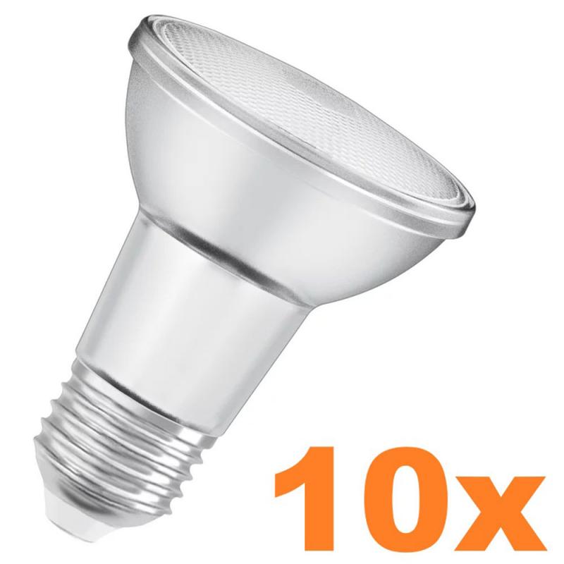 10 x OSRAM E27 LED SUPERSTAR Reflektor dimmbar PAR20 36° 6,4W wie 50W warmweisses Licht mit hoher Farbwiedergabe