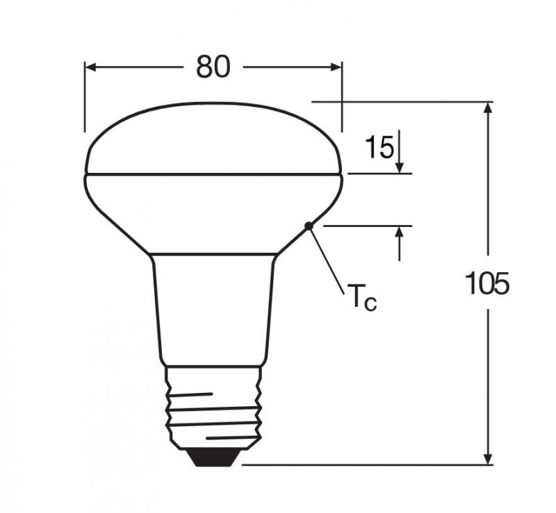 OSRAM LED E27 Reflektor R80 36° 8,5W wie 100W warmweißes Licht - schmaler Ausstrahlungswinkel