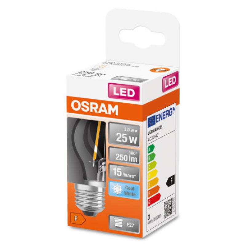6er Sparpack OSRAM E27 LED STAR FILAMENT Lampe klar 2,5W wie 25W neutralweißes Licht