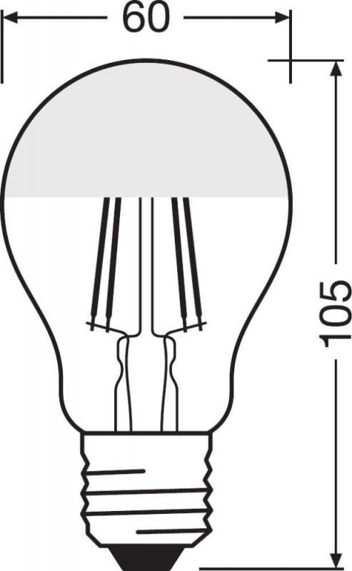 OSRAM E27 LED STAR Kopfspiegellampe Mirror Gold Filament klar 4W wie 37W warmweißes Licht