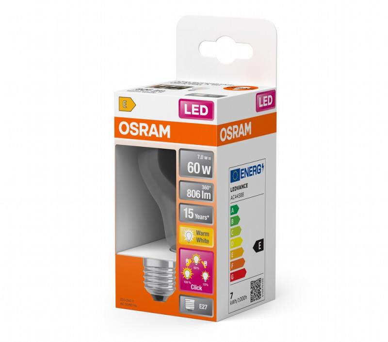 OSRAM E27 LED 3-Stufen-Dimmen Filament klar 6,5W wie 60W E27 warmweisses Licht