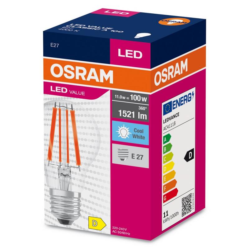 10 x OSRAM E27 Value Classic LED Lampen 11W wie 100W universalweißes Licht 4000K