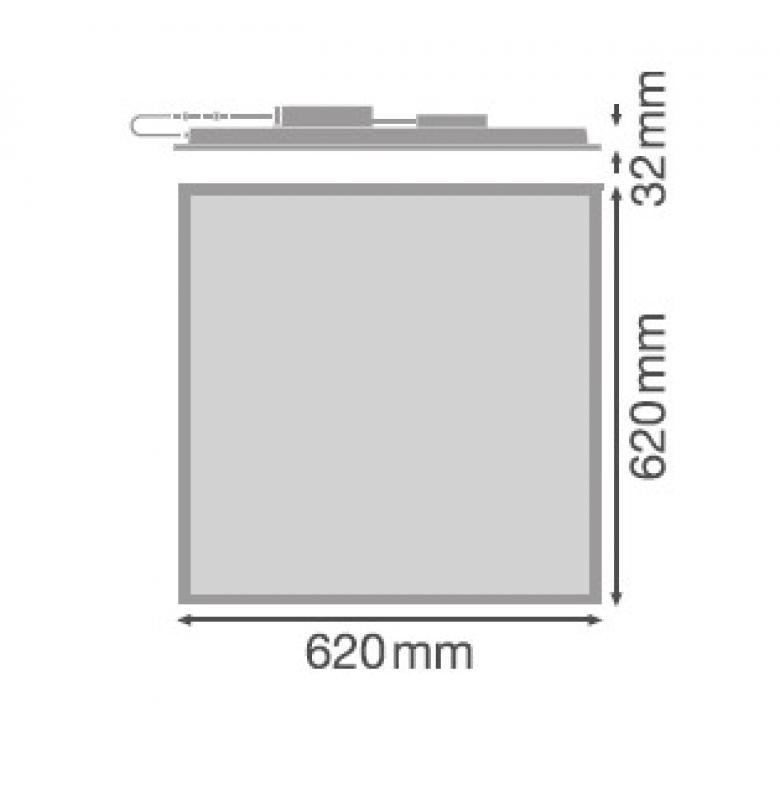 LED Panel LEDVANCE 625x625mm 3000K 33W UGR<19 warmweißes Licht