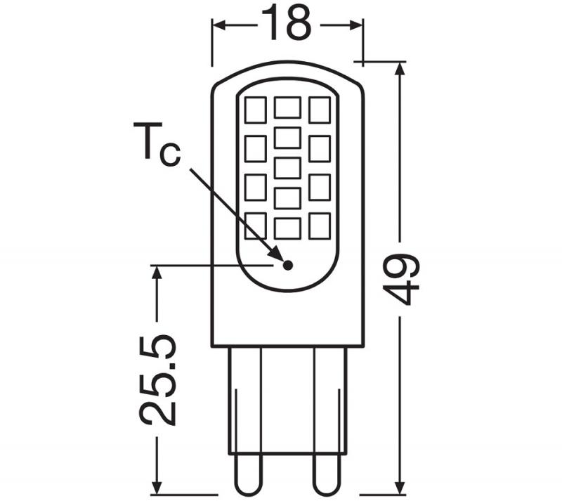 Doppelpack OSRAM LED STAR PIN 50 G9 Stift 4,2W 320° 2700K warmweiß wie 40W