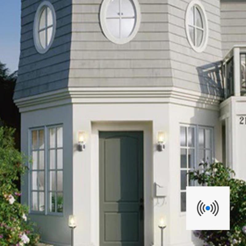 OSRAM ENDURA CLASSIC CALICE WALL E27 Sensor Wandleuchte Outdoor - in moderner Edelstahloptik mit Glasdiffusor, für Auffahrt- und Wegbeleuchtung