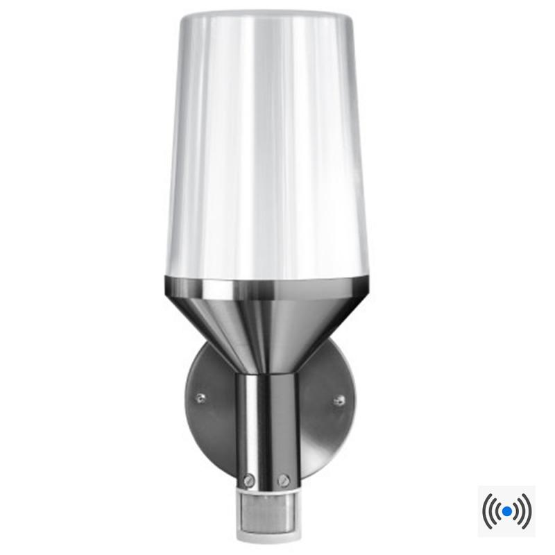 OSRAM ENDURA CLASSIC CALICE WALL E27 Sensor Wandleuchte Outdoor - in moderner Edelstahloptik mit Glasdiffusor, für Auffahrt- und Wegbeleuchtung