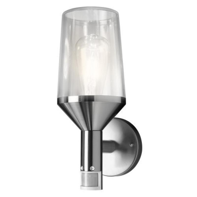 OSRAM ENDURA CLASSIC CALICE WALL E27 Sensor Wandleuchte Outdoor - in moderner Edelstahloptik mit Glasdiffusor, für Auffahrt- und Wegbeleuchtung