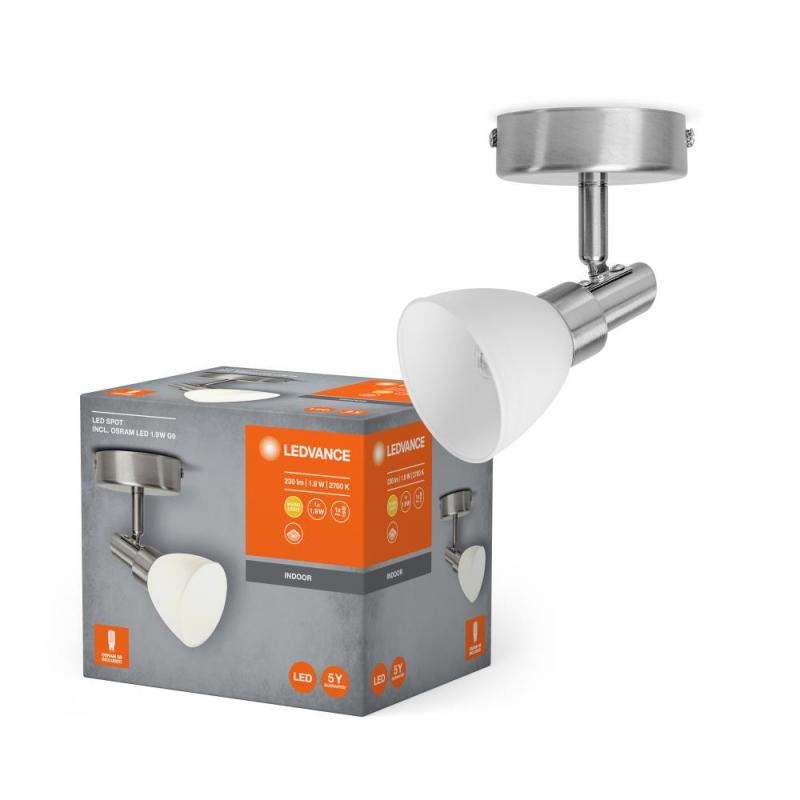 Nur noch angezeigter Bestand verfügbar: LEDVANCE 1-flammiger schwenkbarer LED Wandspot mit satiniertem Glas inkl. warmweißer sparsamer LED-Lampe