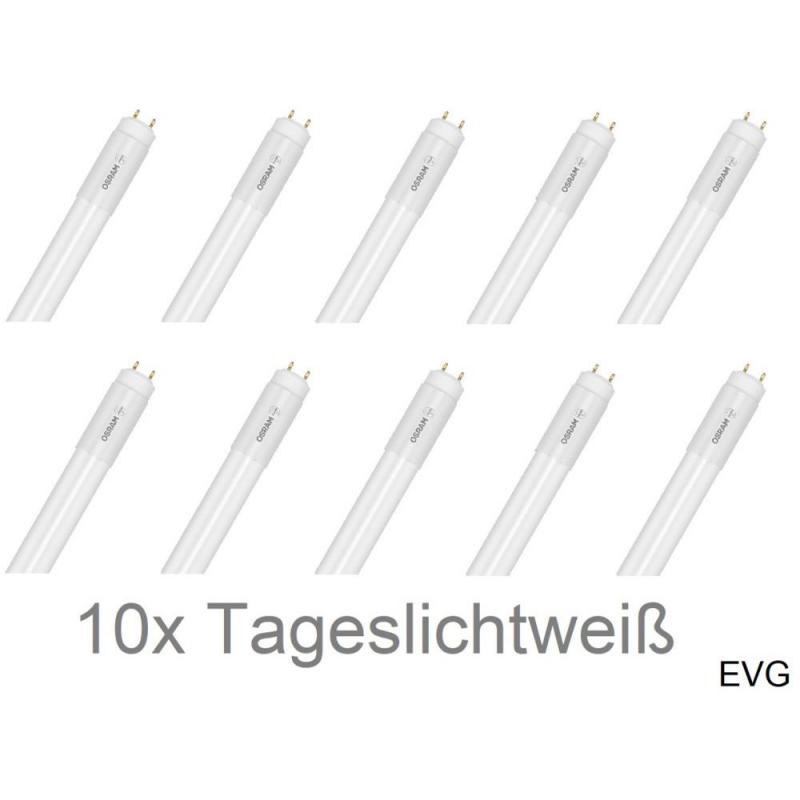 Aktion: Nur noch angezeigter Bestand verfügbar 10 x 120cm OSRAM SubstiTUBE LED-Röhre T8/ G13 für EVG 14W wie 36W 6500K Kaltweiß 2100lm Industriebeleuchtung GLAS -