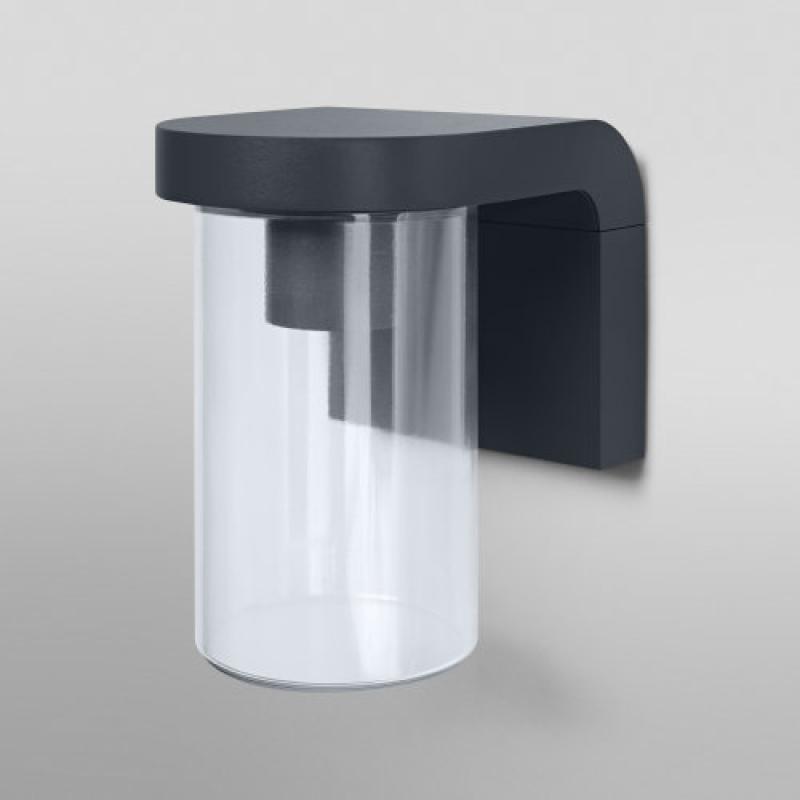 OSRAM  CASCADE Außenwandleuchte Anthrazit Alu klarer runder Glaszylinder Endura - für Terrasse und Balkon
