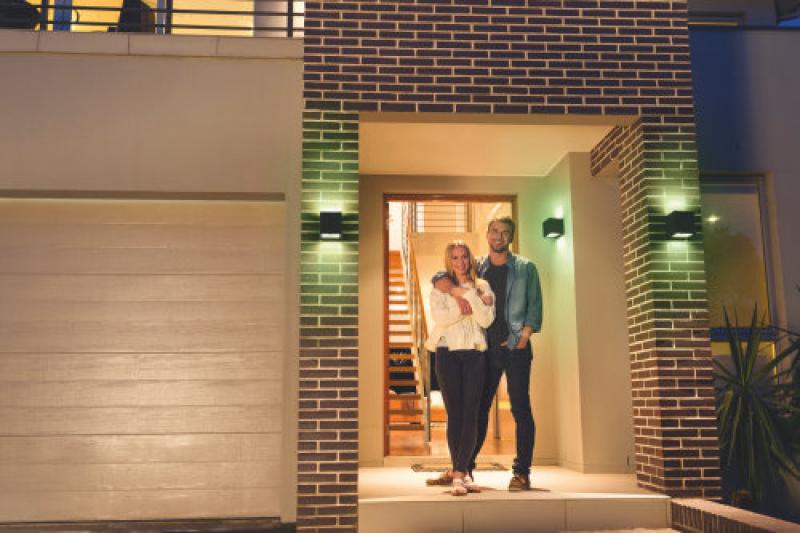 OSRAM SMART+ WiFi BRICK LED Außenwandleuchte RGBW in Anthrazit würfelförmig geradlinig