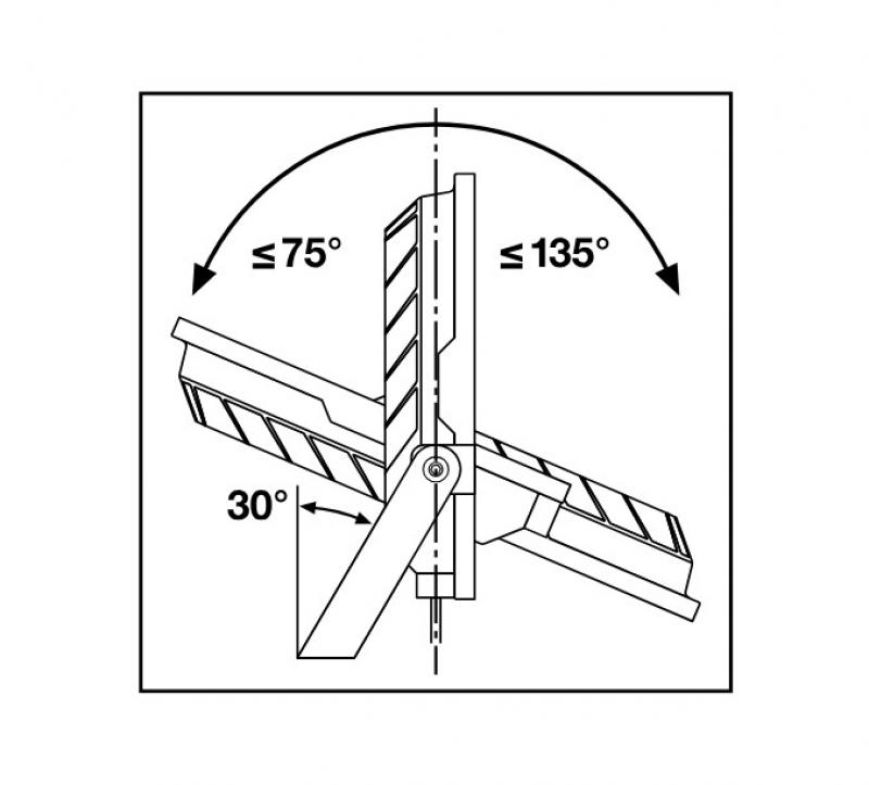 LEDVANCE Kompakter LED Fluter 50W 3000K warmweißes Flutlicht IP65 in Schwarz