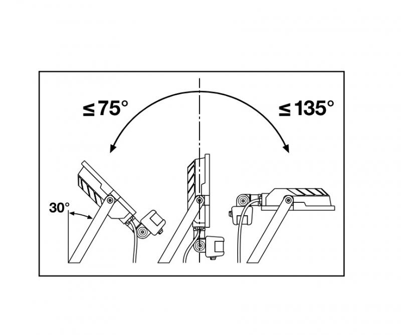 LEDVANCE Kompakter LED Flutlicht Strahler mit Sensor 10W 4000K neutralweißes Licht IP65 in Schwarz