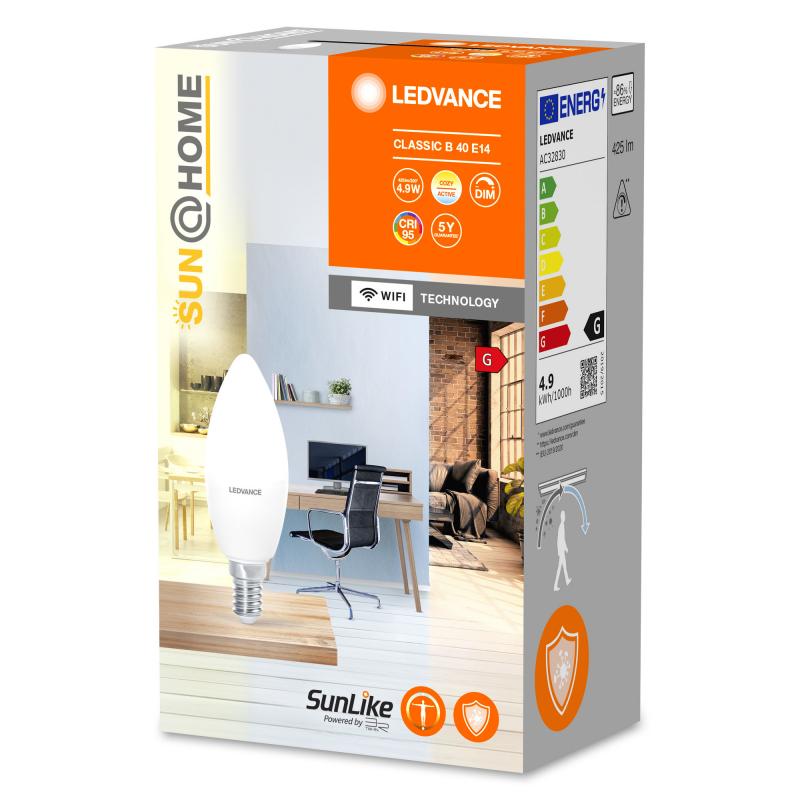 LEDVANCE LEDVANCE SUN@HOME WiFi E14 Lampe Tunable White 4,9W wie 25W dimmbar mit Biorythmusfunktion