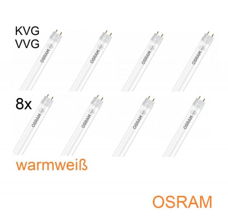 8 x 60cm OSRAM G13 T8 SubstiTUBE STAR LED Röhre 6,6W wie 18W 3000K warmweiß KVG/VVG