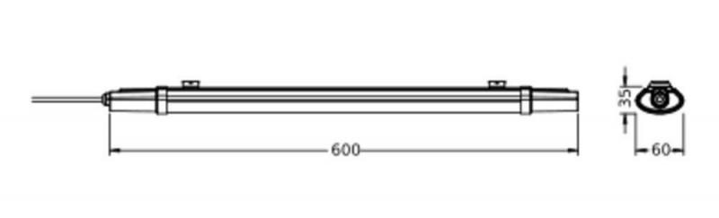 60cm LEDVANCE DAMP PROOF Feuchtraumleuchte SLIM ECO 600 18W 865 IP65 - kaltweißes Licht