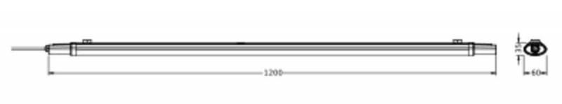 120cm LEDVANCE DAMP PROOF Feuchtraumleuchte SLIM ECO 1200 36W 840 IP65 - neutalweißes Licht