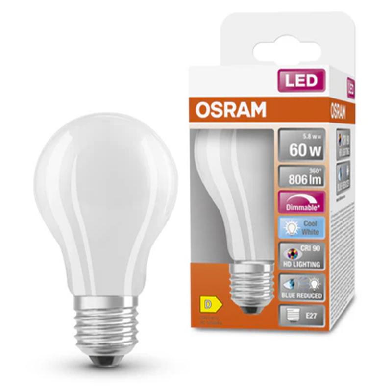 OSRAM E27 LED SUPERSTAR PLUS Leuchtmittel matt dimmbar 5,8W wie 60W universalweißes Licht 4000K 90 Ra