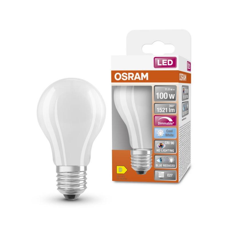 OSRAM E27 LED Lampe SUPERSTAR PLUS HD LIGHTING matt dimmbar 11W wie 100W neutralweißes Licht & hohe Farbwiedergabe, EEK: D (Spektrum: A bis G)