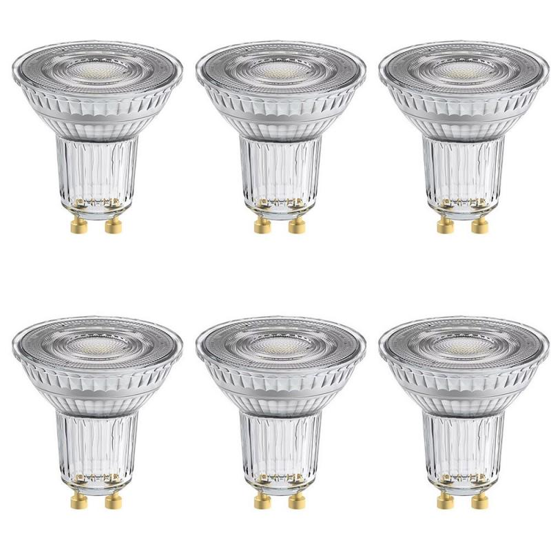 6er Vorteilspack  Osram GU10 LED Strahler Superstar Plus PAR16 HD LIGHTING 120° dimmbar 4000K 6,7W wie 46W CRI90  - sehr gute Farbwiedergabe