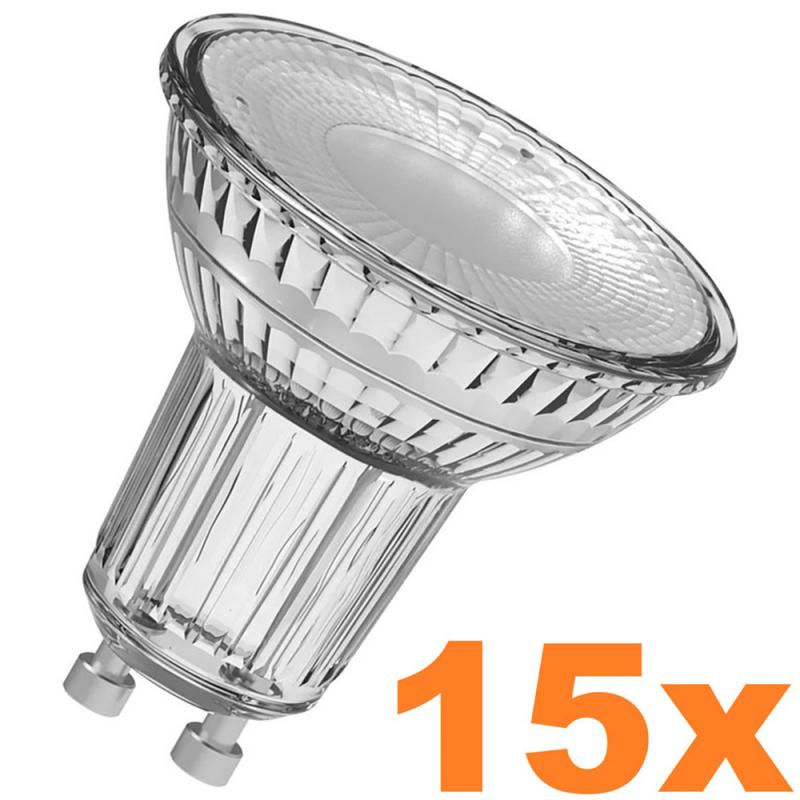3 x 5er-PACK OSRAM LED STAR PAR16 GU10 Strahler 4.3W=50W 36° neutralweiss GLAS