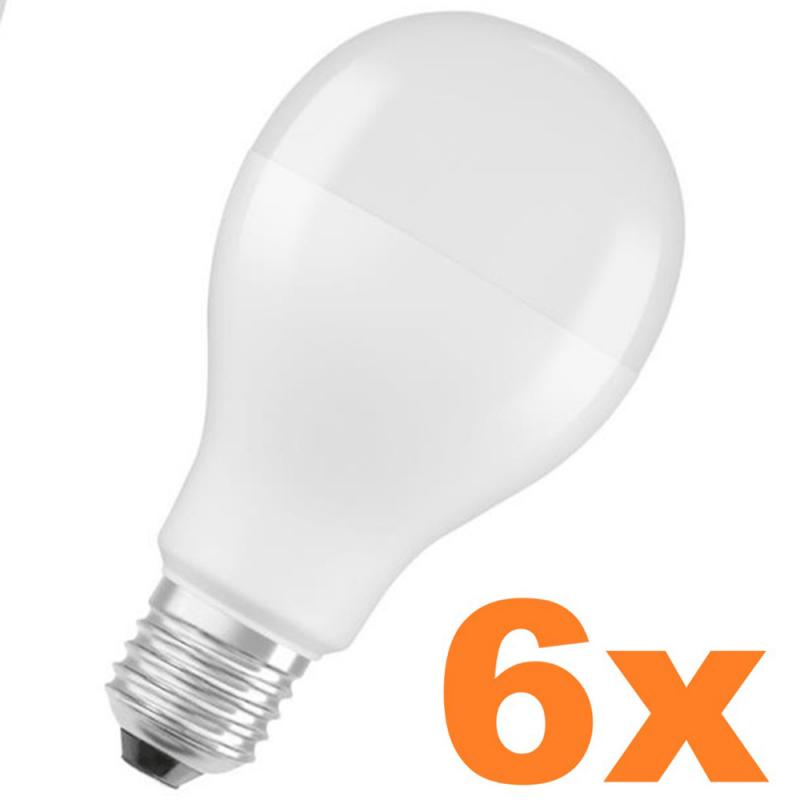 6er Pack OSRAM E27 LED Leuchtmittel Value Class leistungsstark matt 19W wie 150W warmweiß 3000K