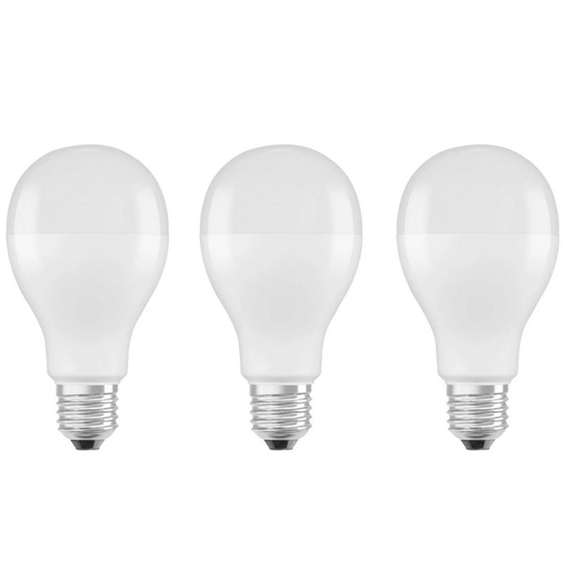 3er Sparpack leistungsstarke OSRAM E27 LED Lampen matt 19W wie 150W Tageslichtweiß