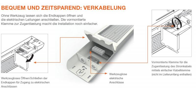 120cm Ledvance LED Hallenleuchte Low Bay LB FLEX 1200  DALI P 42W 840 VW 4000K Neutralweißes Licht 6510 Lumen 120° IP23 EVG