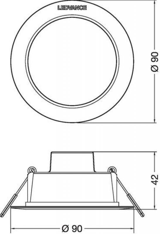 LEDVANCE LED Einbauleuchte  DL IP44 DN 215 24W 840 WT in weiß neutralweißes Licht 4000K